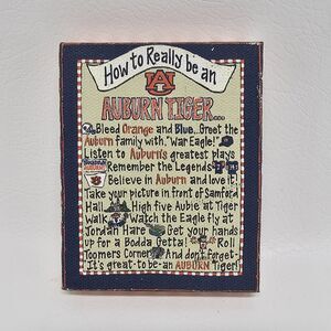 Auburn University How to Really Be an Auburn Tiger Plaque Laura Kirkland
